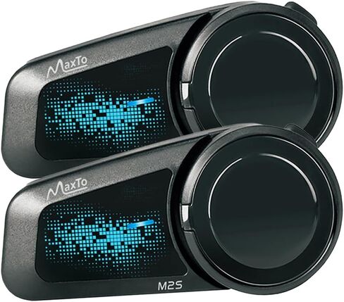 سماعة بلوتوث MAXTO M2S للدراجات النارية، نظام اتصال داخلي بخوذة 6 اتجاهات مع راديو FM ومشاركة الموسيقى، اقتران عالمي للطرف الثالث، مقاوم للماء IP67، موسيقى/مكالمات بدون استخدام اليدين، حزمة واحدة in Kuwait