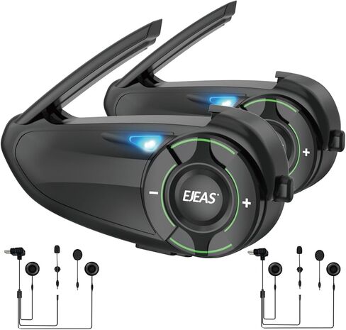 EJEAS Q8 Motorcycle Mesh Bluetooth 5.1 Intercom Headset with Music Sharing and CVC Noise Reduction for 6 Riders Mesh Intercom(2 Pack) in Saudi Arabia