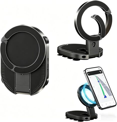 2026 New 3 in 1 Magnetic Suction Cup Phone Mount, 18 Strong Suction Cups Car Phone Holder, 360° Rotatable Universal Phone Stand for Gym Kitchen Home Office.(1PC) in Saudi Arabia