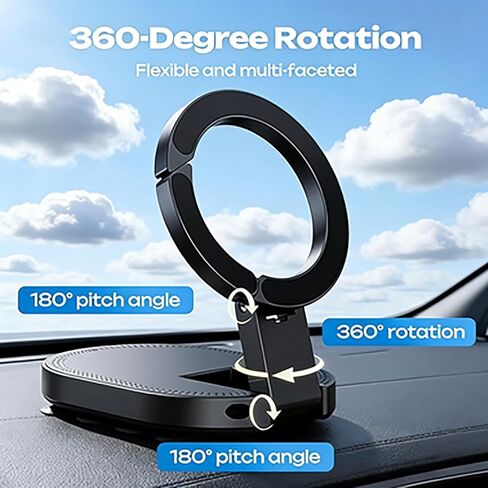 2026 New 3 in 1 Magnetic Suction Cup Phone Mount, 18 Strong Suction Cups Car Phone Holder, 360° Rotatable Universal Phone Stand for Gym Kitchen Home Office.(1PC) in Saudi Arabia