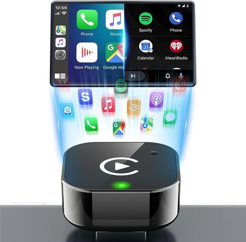 2026 Upgraded 2-in-1 Wireless CarPlay Adapter for iPhone & Android Auto, Plug and Play, Convert Wired to Wireless, Fast Auto-Connect & No Latency, USB-A/USB-C for 98% Factory Wired Cars in Saudi Arabia