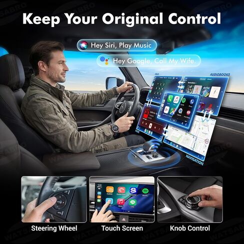2026 Upgraded 2-in-1 Wireless CarPlay Adapter for iPhone & Android Auto, Plug and Play, Convert Wired to Wireless, Fast Auto-Connect & No Latency, USB-A/USB-C for 98% Factory Wired Cars in Saudi Arabia