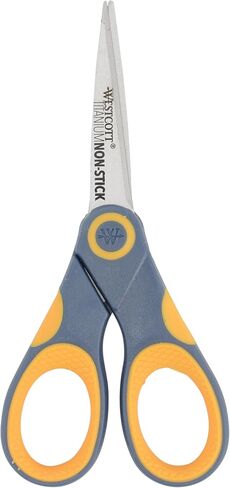 Westcott 8" Titanium-Bonded Non-Stick Scissors For Office & Home, Gray/Yellow, 3 Pack (15454) in Saudi Arabia
