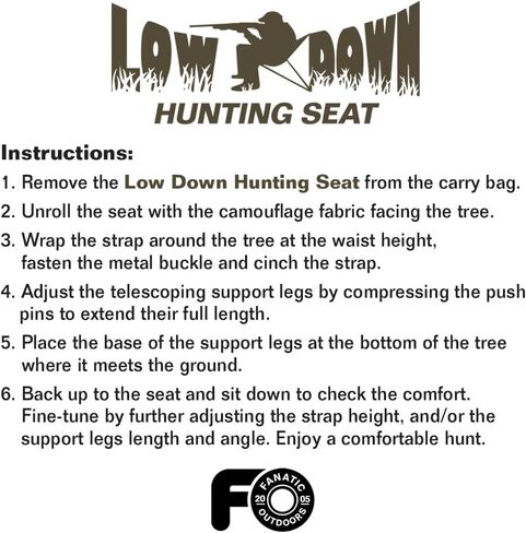 Lightweight & Portable Hunting Seat in Bottomland - Quick Setup - Rated at 350 lbs - a High Quality Hunting Seat Designed by Fanatic Outdoors. in Saudi Arabia