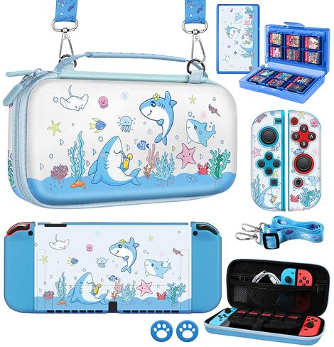 Gurgitat 6in1 Kits Accessories Bundle for Nintendo Switch 2 2025 - Cute Carrying Case, Protective Cover, Grips, Thumb Grips, 24 Game Holder, Shoulder Strap Teens Boys Girls, Red [video game] in Saudi Arabia
