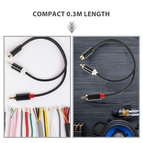 ibasenice 2pcs 0. Gold-Plated RCA Audio Cable Splitter Y Adapter, Female to Dual Male Extension Cord for Car Speaker System Installation and Amplifier Connection in Saudi Arabia
