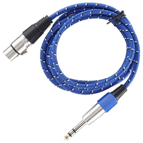 6.35mm Shielded Car Audio Interconnect Cable 1.8m Silvery White - High Fidelity Signal Transfer, and RFI Noise Reduction, Durable for Car and Home Audio Systems (Blue) in Saudi Arabia