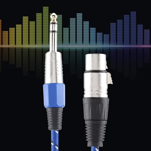 6.35mm Shielded Car Audio Interconnect Cable 1.8m Silvery White - High Fidelity Signal Transfer, and RFI Noise Reduction, Durable for Car and Home Audio Systems (Blue) in Saudi Arabia