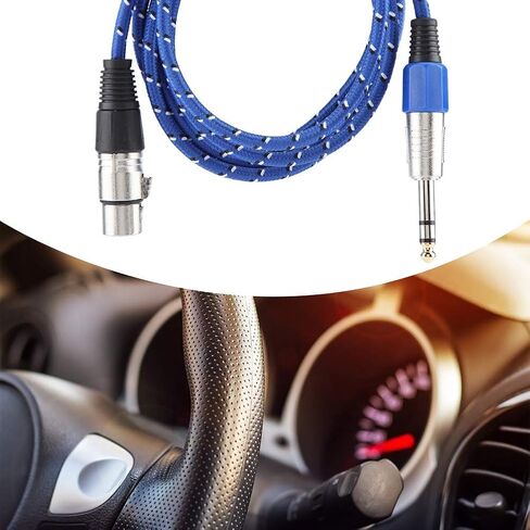 6.35mm Shielded Car Audio Interconnect Cable 1.8m Silvery White - High Fidelity Signal Transfer, and RFI Noise Reduction, Durable for Car and Home Audio Systems (Blue) in Saudi Arabia