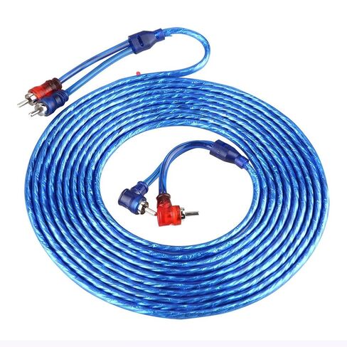 5 Meter Blue Transparent Audio Interconnect Cable – Ultra Flexible, High Purity Copper Core for Balanced Sound and Clear High Frequency – Perfect for Car and Home Audio Systems in Saudi Arabia