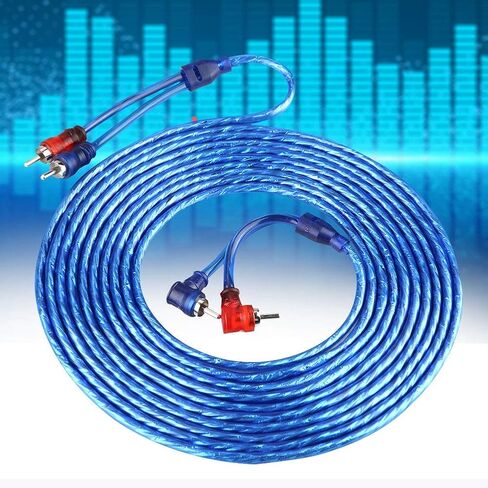 5 Meter Blue Transparent Audio Interconnect Cable – Ultra Flexible, High Purity Copper Core for Balanced Sound and Clear High Frequency – Perfect for Car and Home Audio Systems in Saudi Arabia