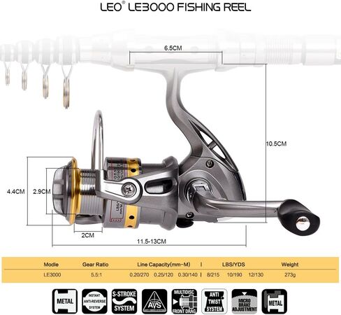 2Pcs Telespoic Fishing Rod and Reel Combos with Spinning Reel and Necessary Lure Accessories Portable Carrier Bag for Saltwater Freshwater in Saudi Arabia