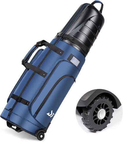 Golf Travel Bag for Airlines, ABS Hard Shell Top, 1680D Oxford Cloth, 4 Side Pockets, Two 4 Inch Wheels, Lockable Zippers, Foldable Club Travel Case in Saudi Arabia