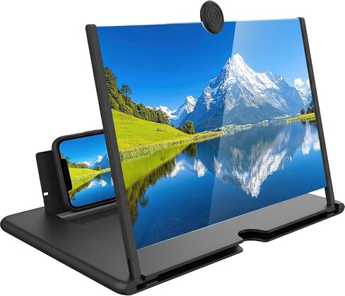 12" Phone Screen Magnifier, 2026 New 3D HD Screen Magnifier for Cell Phone, Mobile Phone Amplifier Both Landscape and Portrait Modes for Movies, Gaming & Live Streaming in Saudi Arabia