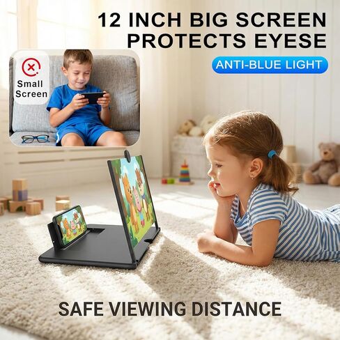 12" Phone Screen Magnifier, 2026 New 3D HD Screen Magnifier for Cell Phone, Mobile Phone Amplifier Both Landscape and Portrait Modes for Movies, Gaming & Live Streaming in Saudi Arabia
