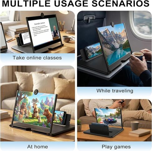 12" Phone Screen Magnifier, 2026 New 3D HD Screen Magnifier for Cell Phone, Mobile Phone Amplifier Both Landscape and Portrait Modes for Movies, Gaming & Live Streaming in Saudi Arabia