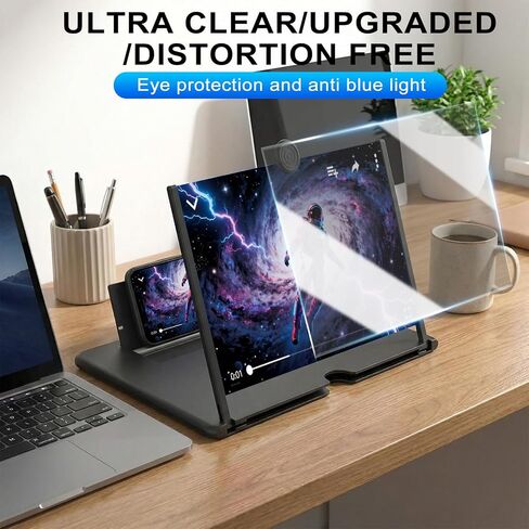 12" Phone Screen Magnifier, 2026 New 3D HD Screen Magnifier for Cell Phone, Mobile Phone Amplifier Both Landscape and Portrait Modes for Movies, Gaming & Live Streaming in Saudi Arabia