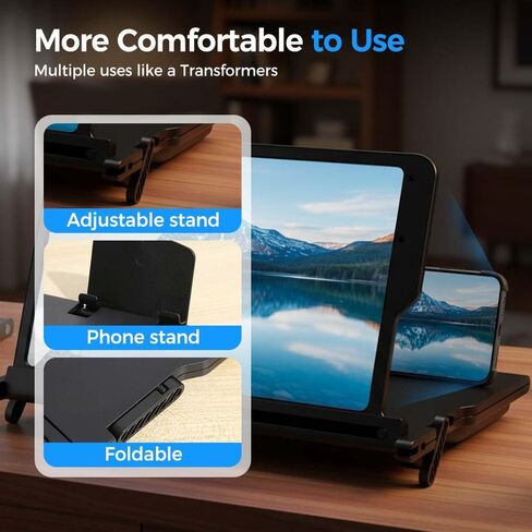 2026 New Portable Mobile Phone Screen Magnifier, Upgrade Foldable Mobile Phone Holder with Screen Amplifier, 3D HD Magnifying Projector Screen for Movies Videos Gaming (1) in Saudi Arabia