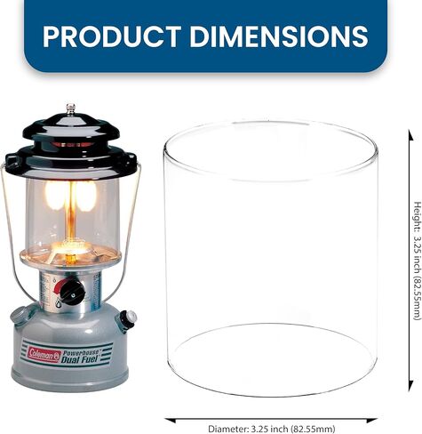 استبدال Lantern Globe (مثل 5010000290): استبدال CLG7000 | 3.25 بوصة × 3.25 بوصة زجاج بوروسيليكات شفاف | يناسب موديلات Colmen Lantern 222/A/B؛ 226؛ 229؛ 3022؛ in Kuwait