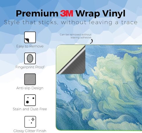 Glossy Glitter Laptop Skin Compatible with Apple MacBook Neo - Visionary - Premium 3M Vinyl Protective Wrap Decal Cover - Easy to Apply | Crafted in the USA by MightySkins in Saudi Arabia