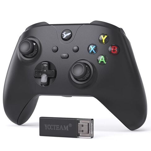 وحدة تحكم لاسلكية YCCTEAM لجهاز Xbox One، وحدة تحكم Xbox One USB Gamepad متوافقة مع Xbox One/S/X/PC Windows 10/11 مع مقبس صوت سماعة الرأس 3.5 ملم (أسود) in Kuwait