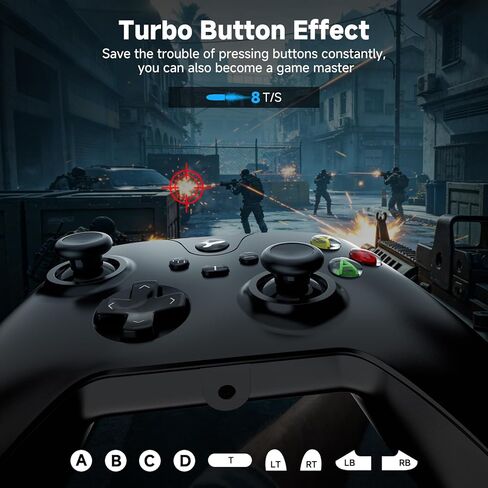 وحدة تحكم لاسلكية YCCTEAM لجهاز Xbox One، وحدة تحكم Xbox One USB Gamepad متوافقة مع Xbox One/S/X/PC Windows 10/11 مع مقبس صوت سماعة الرأس 3.5 ملم (أسود) in Kuwait