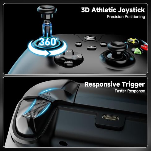 وحدة تحكم لاسلكية YCCTEAM لجهاز Xbox One، وحدة تحكم Xbox One USB Gamepad متوافقة مع Xbox One/S/X/PC Windows 10/11 مع مقبس صوت سماعة الرأس 3.5 ملم (أسود) in Kuwait