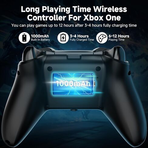 وحدة تحكم لاسلكية YCCTEAM لجهاز Xbox One، وحدة تحكم Xbox One USB Gamepad متوافقة مع Xbox One/S/X/PC Windows 10/11 مع مقبس صوت سماعة الرأس 3.5 ملم (أسود) in Kuwait