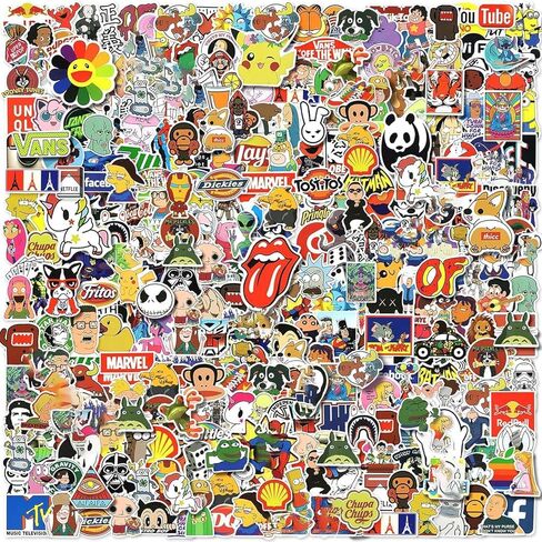 300pcs Cool Waterproof Vinyl Stickers for Adults, Brand Stickers for Water Bottles, Laptop, Skateboard & Luggage in Saudi Arabia