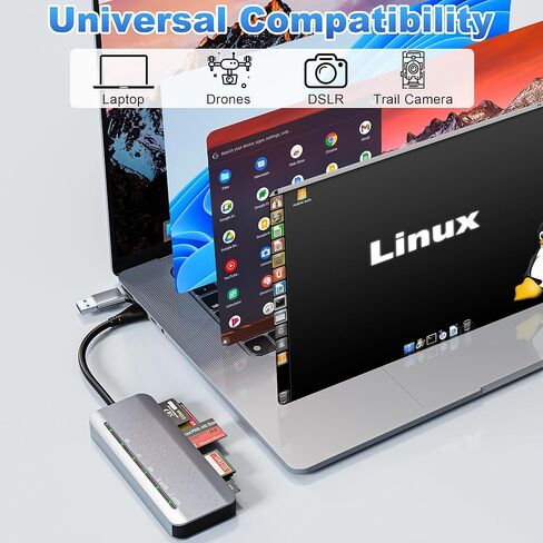 7 in 1 Memory Stick Pro Duo Card Reader, USB-C Multi Cards Reader for SD/TF/CF/MS/XD Cards, SD Card Reader for iPhone, Tablet, Laptop, Windows, Linux, Android, Camera, Game Track Camera in Saudi Arabia