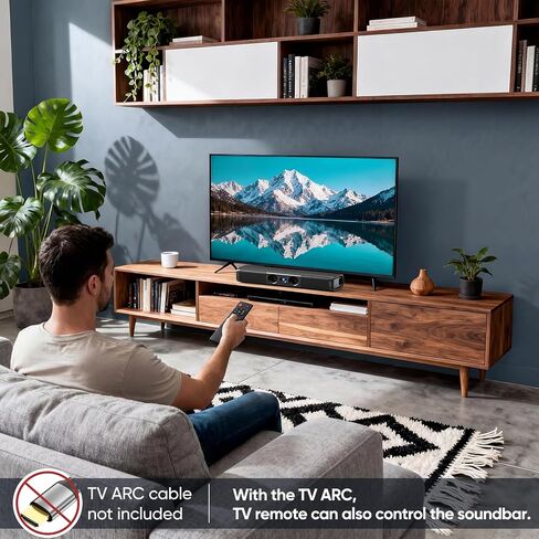 Saiyin Sound Bar with Enhanced Bass–Dual Larger Woofer & Dual Bass Ports, Sound Bar for Smart TV with 90W Peak Power, 17.1-inch Soundbar with Bluetooth5.3/TV-ARC/Optical/AUX Input in Saudi Arabia