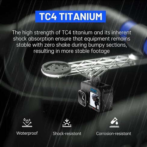 3D Printed Titanium Bike Computer Mount, Ultra-Light Bicycle Computer Mount for Road Bikes Integrated Handlebar Compatible with Garmin, Wahoo, Bryton, GoPro and Headlight in Saudi Arabia