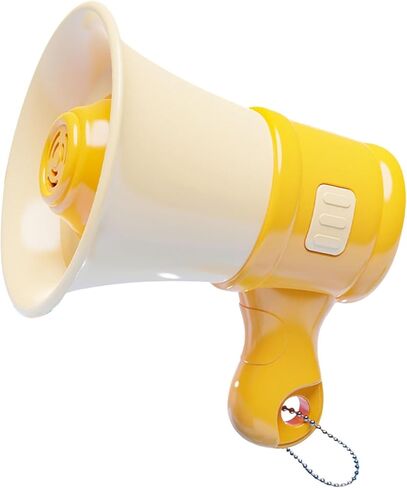 Mini Megaphone Speaker Keychain Toy Portable Audio Amplifier Small Bullhorn with Recording Function Handheld Voice Amplifier Suitable for Kids Adults, Yellow in Saudi Arabia