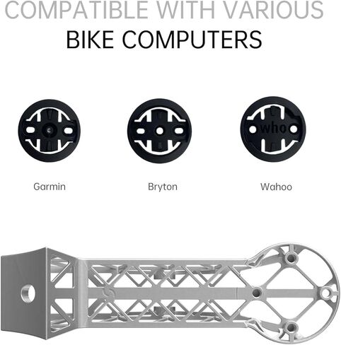 3D Printed Titanium Bike Computer Mount, Ultra-Light Bicycle Computer Mount for Road Bikes Integrated Handlebar Compatible with Garmin, Wahoo, Bryton, GoPro and Headlight in Saudi Arabia