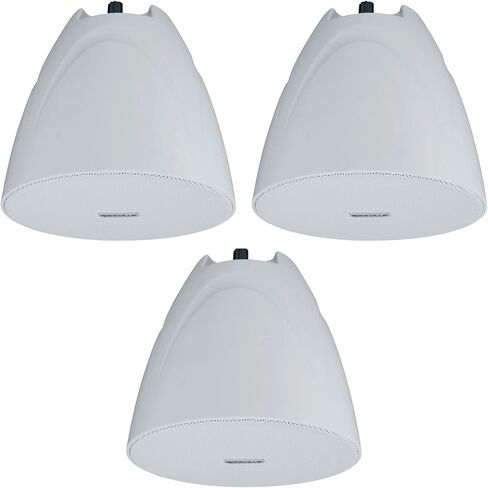Rockville PEN-525T 5.25" 70V Hanging Pendant Speaker, White Commercial Ceiling Drop Design, 71Hz-20kHz, Polypropylene Woofer, PEI Dome Tweeter, for Restaurants and Retail, 3-piece in Saudi Arabia