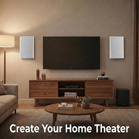 STUDIOFINIX Ultra Slim 5.25 Inch 240W Wall Mount Speakers, 8 Ohm Passive Home Theater Indoor Speakers for Bedroom, Kitchen, Living Room,White(Pair) in Saudi Arabia