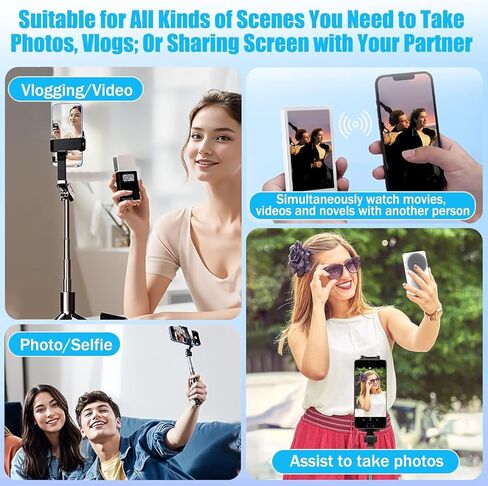 شاشة مراقبة سيلفي Vlog لهاتف iPhone، شاشة مراقبة سيلفي Vlog للهاتف المغناطيسي، جهاز تحكم عن بعد بلوتوث، شاشة كاميرا خلفية لـ Vlog Live Stream TikTok، متوافقة مع iPhone وAndroid، 3 مستويات من السطوع in Kuwait