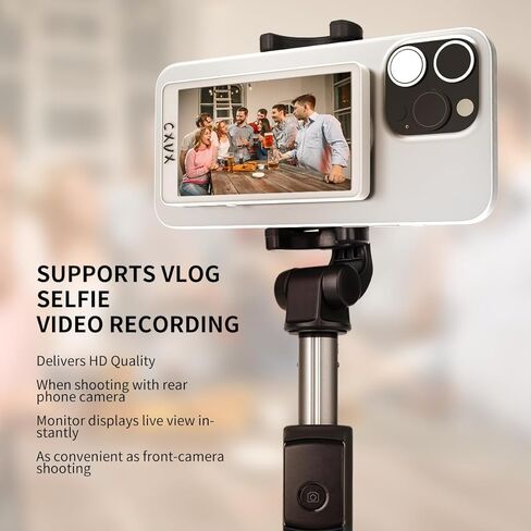 شاشة مراقبة سيلفي Vlog لهاتف iPhone، شاشة مراقبة سيلفي Vlog للهاتف المغناطيسي، جهاز تحكم عن بعد بلوتوث، شاشة كاميرا خلفية لـ Vlog Live Stream TikTok، متوافقة مع iPhone وAndroid، 3 مستويات من السطوع in Kuwait