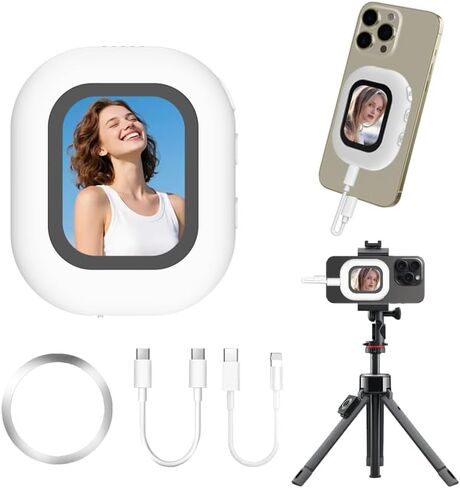 Magnetic Phone Vlog Selfie Monitor Screen, 4K Rear Camera Viewfinder with Bluetooth Remote, Live Streaming Tool for TikTok YouTube, Compatible with iPhone & Android in Saudi Arabia