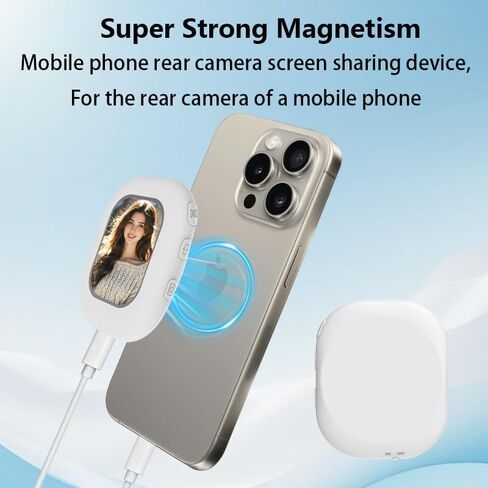 Magnetic Phone Vlog Selfie Monitor Screen, 4K Rear Camera Viewfinder with Bluetooth Remote, Live Streaming Tool for TikTok YouTube, Compatible with iPhone & Android in Saudi Arabia