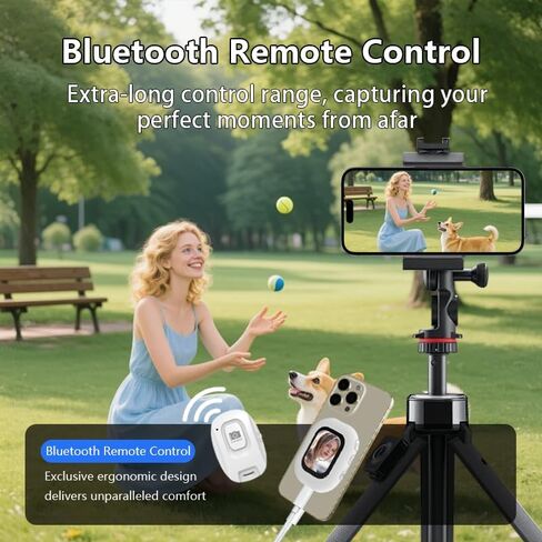 Magnetic Phone Vlog Selfie Monitor Screen, 4K Rear Camera Viewfinder with Bluetooth Remote, Live Streaming Tool for TikTok YouTube, Compatible with iPhone & Android in Saudi Arabia
