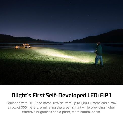 OLIGHT BatonUltra EDC Flashlight Rechargeable, 1800-Lumen 6 Modes Pocket Light with Pure White Light, USB C Bright LED Flashlights with Magnetic Tail Switch for Home Use, Camping, Outdoor(Olive Green) in Saudi Arabia