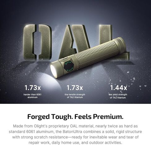 OLIGHT BatonUltra EDC Flashlight Rechargeable, 1800-Lumen 6 Modes Pocket Light with Pure White Light, USB C Bright LED Flashlights with Magnetic Tail Switch for Home Use, Camping, Outdoor(Olive Green) in Saudi Arabia