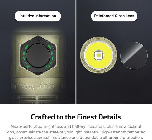 OLIGHT BatonUltra EDC Flashlight Rechargeable, 1800-Lumen 6 Modes Pocket Light with Pure White Light, USB C Bright LED Flashlights with Magnetic Tail Switch for Home Use, Camping, Outdoor(Olive Green) in Saudi Arabia