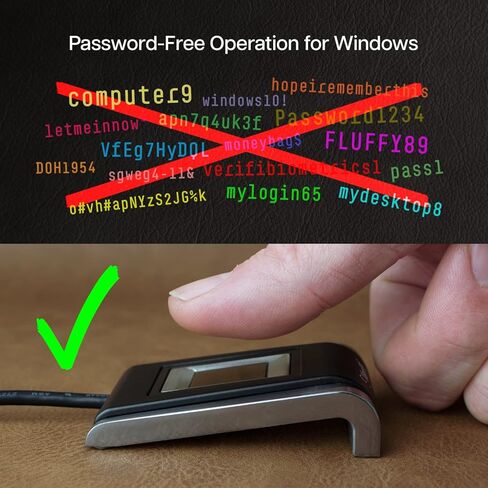قارئ بصمات الأصابع Verifi P6000 USB، Windows Hello، معتمد من مكتب التحقيقات الفيدرالي، Windows مجاني بكلمة مرور، سطح المكتب in Kuwait