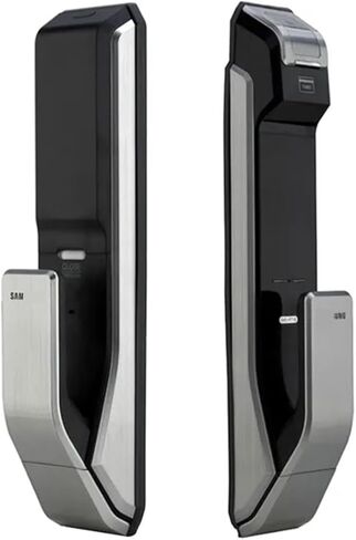 Compatible for Samsung Fingerprint Digital Door Locks Push Pull Keyless Fingerprint SHS-DP618 English Version Big Mortise AML340(718 Sliver Pull) in Saudi Arabia