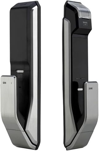 Compatible for Samsung Fingerprint Digital Door Locks Push Pull Keyless Fingerprint SHS-DP618 English Version Big Mortise AML340(718 Sliver Pull) in Saudi Arabia
