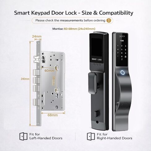 3D Face Recognition Smart Lock with Camera & Screen, Biometric Fingerprint Door Lock, Keyless Entry with IC Card, App Control & Mechanical Keys, Weatherproof Aluminum Alloy in Saudi Arabia