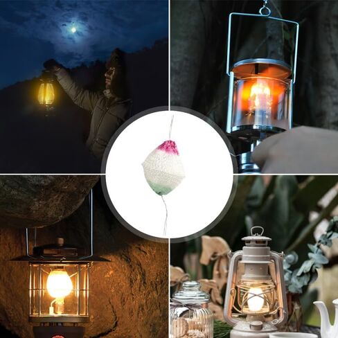 Operitacx Double Tie Mantle with Knotted Ends - 12pcs Gas Lantern Mantles Replacement for Outdoor Camping Hiking Portable Resistant Gaslight Wick Replacement in Saudi Arabia