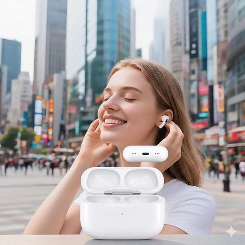 حافظة شحن لاسلكية لأجهزة AirPods Pro الجيل الثاني والأول، حافظة شاحن بديلة مع اقتران سريع، بطارية 660 مللي أمبير في الساعة، منفذ شحن من النوع C متوافق مع AirPods Pro 2/1 (بدون سماعات أذن) in Saudi Arabia